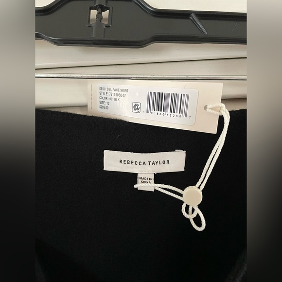 NWT Rebecca Taylor Double-Faced Wool Mini Skirt in Black (Sz. 12) - Picture 7 of 8